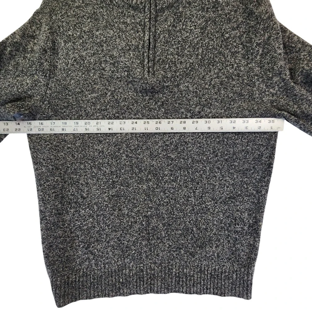 J.Crew Mens Large Grey Quarter Zip Sweater Lambswool Marled‎ Knit Classic Winter